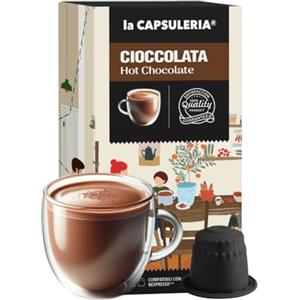 La Capsuleria CIOCCOLATA CALDA (80 Capsule) compatibili con Nespresso, 8 box da 10 capsule, bevanda densa e vellutata, intenso sapore di cacao, perfetta per riscaldare ogni momento, senza glutine (La Capsuleria)