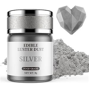 Waysroma Glitter Commestibili Argento, Waysroma Glitter Commestibili per Torte Glitter Commestibili per Drink Colorante Alimentare in Polvere per Cupcakes, Fondente, Cioccolato, Pasqua Biscotti (8g)