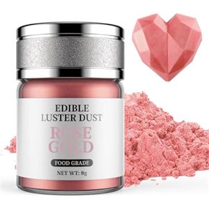Waysroma Glitter Commestibili Oro Rosa, Waysroma Glitter Commestibili per Torte Glitter Commestibili per Drink Colorante Alimentare in Polvere per Cupcakes, Fondente, Cioccolato, Pasqua Biscotti (8g)