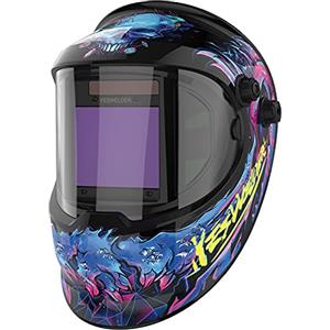 YESWELDER 1/1/1/1 Maschera Saldatura Autoscurante Grande Vista 10x8,2cm Casco Saldatura in vero colore con VISTA LATERALE,4 Sensori,Ultra chiarezza ottica ampia ombra 4/5-9/9-13 per TIG MIG ARC CUT