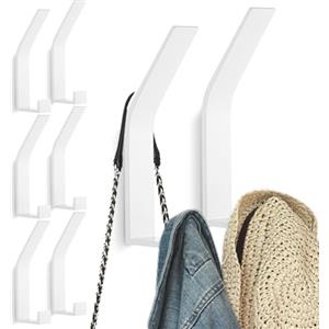 Kssvzz 8 Pezzi Appendiabiti da Parete Moderno - Attaccapanni da Muro Design, Ganci Appendiabiti, Appendi Abiti per Muro (Bianco)