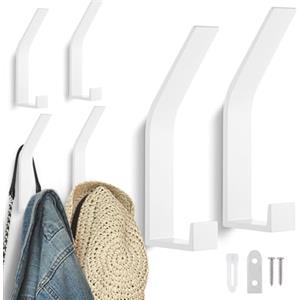 Kssvzz 6 Pezzi Appendiabiti da Parete, Attaccapanni da Muro Moderno, Ganci Appendiabiti da Parete Design, Appendiabiti da Muro, Appendi Abiti per Muro, Attaccapanni da Parete (Bianco)