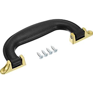 QUARKZMAN Bagagli Maniglie, 155mm/6,1 pollici PU Pelle Tirare Maniglia Valigia Custodia Sostituzione Maniglie con Viti per Custodia Valigia Cassetta Attrezzi, Nero