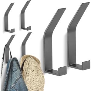 Kssvzz 6 Pezzi Appendiabiti da Parete Moderno - Attaccapanni da Muro Design, Ganci Appendiabiti, Appendi Abiti per Muro (Grigio)