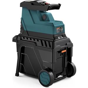 DOVAMAN GT10 Biotrituratore Elettrico, Motore Brushless 2800W, Silenzioso, Rullo a 8 Denti, Spazio Regolabile, Tritura Rami Secchi fino a 45mm, Contenitore da 55L, Protezione da Sovraccarico