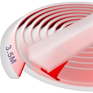 Hzetuu Barriera Doccia Ferma Acqua Silicone - Hzetuu 3.5M Guarnizione Doccia Sottoporta, Autoadesivo, Flessibile, Facile da Installare, Ideale per Bordo Piatto Doccia e Bordino Top Cucina, Trasparente