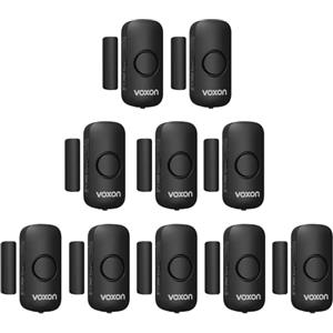 VOXON Sensore di Allarme per Porte e Finestre, 100 dB Sirena Allarme Casa Senza Fili, Sistema Antifurto Magnetico Wireless, Allarme Porta Ingresso Adatto per Casa, Negozio, Ufficio, Garage (10 pezzi)