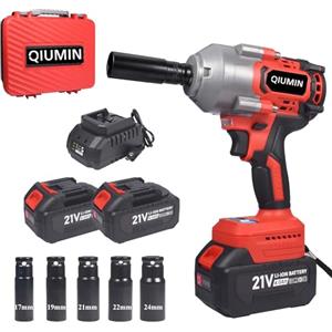 QIUMIN Brushless Avvitatore A Impulsi a Batteria 1000Nm, Professional 1/2