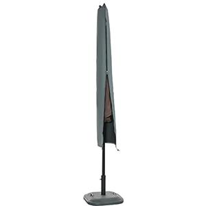 Outsunny Copri Ombrellone da Giardino Impermeabile, Copertura per Ombrelloni con Cerniera e Laccio in Tessuto Oxford 420D, 178x35/25 cm, Grigio