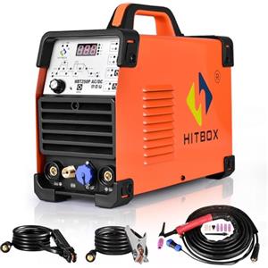 HITBOX 4-in-1 Saldatrice TIG AC/DC, 200A, Funzione a Impulso, Tecnologia Inverter IGBT, Controllo Digitale 2T/4T, Adatta per Alluminio, Acciaio Inossidabile e Acciaio (HBT250P)