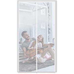 FORTRY Zanzariera Magnetica per Porte 80 x 210cm, Tenda Zanzariera Magnetica, Chiusura Automatica Magnetica, per Porta del Balcone/Soggiorno/Terrazza, Facile installazione senza perforazione(Bianco)