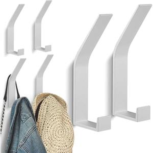 Kssvzz 6 Pezzi Appendiabiti da Parete Moderno, Attaccapanni Design, Ganci Appendiabiti, Appendi Abiti per Muro (Argento)