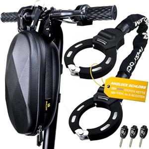 AMZLOCK Lucchetto a Catena Antifurto, Lucchetto per Scooter con Borsa Impermeabile e Chiave, Accessori Monopattino Elettrico, Serrature a Manetta per Scooter, Mountain Bike, Moto, Carrelli