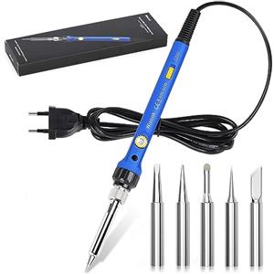 Wiecok Saldatore a Stagno, Wiecok 60W Saldatore di Precisione Professionale con Temperatura Regolabile 200-480 ℃, Interruttore ON/OFF, 5 Punte, Kit per Piccole Riparazioni