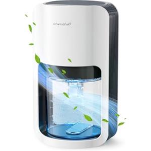 QEXREED Deumidificatore 1200 ml, Muffa e Umidità Silenzioso, Deumidificatore Casa Spegnimento Automatico, Luce ambientale a 7 colori, Mini e Portatile Deumidificatori per Camera