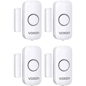 VOXON Sensore di Allarme per Porte e Finestre, 100 dB Sirena Allarme Casa Senza Fili, Sistema Antifurto Magnetico Wireless, Allarme Porta Ingresso Adatto per Casa, Negozio, Ufficio, Garage (4 pezzi)