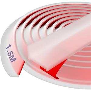 Hzetuu Barriera Doccia Ferma Acqua Silicone - Hzetuu 1.5M Guarnizione Doccia Sottoporta, Autoadesivo, Flessibile, Facile da Installare, Ideale per Bordo Piatto Doccia e Bordino Top Cucina, Trasparente