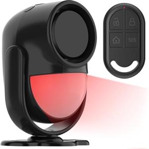 Luckydeer Sensore Movimento Allarme 125DB, Allarme Casa Senza Fili, Antifurto Casa Wireless con Telecomando, Sirena Allarme Perimetrale per Garage, Porta, Finestre, Esterno (nero)