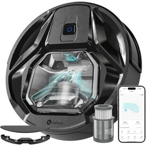 LEFANT M320 Robot Aspirapolvere,Pattumiera Visiva da 800 ML, 6000 Pa Potente Aspirazione,210 minuti,Pressurizzazione Tappeti,Antigroviglio,Adatto Per Peli di Animali Domestici e Pavimenti Duri, Nero