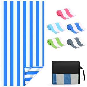 Zusentee Telo Mare Microfibra, Asciugamano da Spiaggia 180x90 cm Asciugatura Rapida, Telo Mare Antisabbia Morbido e Leggero,Adatto per Yoga in Spiaggia Nuoto, Azul