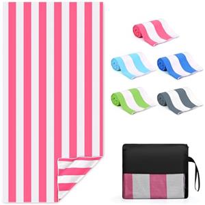 Zusentee Telo Mare Microfibra, Asciugamano da Spiaggia 180x90 cm Asciugatura Rapida, Telo Mare Antisabbia Morbido e Leggero,Adatto per Yoga in Spiaggia Nuoto, Rosa