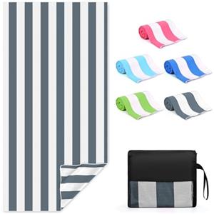 Zusentee Telo Mare Microfibra, Asciugamano da Spiaggia 180x90 cm Asciugatura Rapida, Telo Mare Antisabbia Morbido e Leggero,Adatto per Yoga in Spiaggia Nuoto, Gris