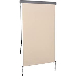 Outsunny Tenda Avvolgibile 120x200cm, Tenda a Rullo Oscurante in Alluminio e Poliestere con Manovella, Installazione a Muro e Soffitto