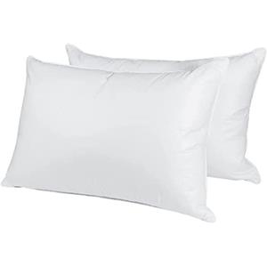 puredown Cuscino Piuma d'oca 10%, Cuscini Letto Matrimoniale 40x60cm, Set di 2 Cuscino Antiacaro Anallergico, Guanciali Letto Coppia, Lussuoso Bianco Cuscino Letto d'albergo, Copertina Cotone 100%