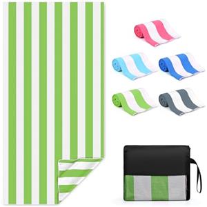 Zusentee Telo Mare Microfibra, Asciugamano da Spiaggia 180x90 cm Asciugatura Rapida, Telo Mare Antisabbia Morbido e Leggero,Adatto per Yoga in Spiaggia Nuoto,Verde