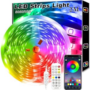 FUPT Striscia LED 2M，Striscia LED TV Retroilluminazione，Led Striscia Comandabile Tramite app E telecomando,Strisce Led Sincronizzazione Musicale,per Decorazioni Casa, Bar, Festa.