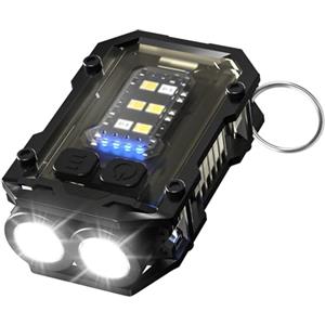 NGOKPYD N21 Mini Torcia Led Ricaricabile USB Torcia Potente Professionale 900L, Mini Torce Portachiavi Bambini IPX4 Impermeabile, Portatile Flashlight con Clip 8 Modalità