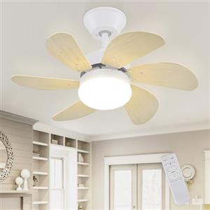 Homefire Ventilatore a soffitto con telecomando Silenzioso - Luce a soffitto Luce a soffitto temporizzata Ventilatore a soffitto Estate/Inverno Camera da letto Sala da pranzo/Colore legno