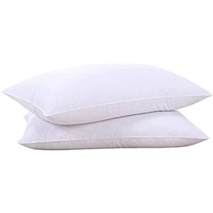 puredown Set di 2 Cuscino Piuma d'oca 48x74cm, Bianco Cuscino Letto Matrimoniale, Lungo Cuscino Morbido Dormire, Guanciali Letto Coppia Cuscini, Lussuoso Cuscino Letto d'albergo, Lavabili in Lavatrice