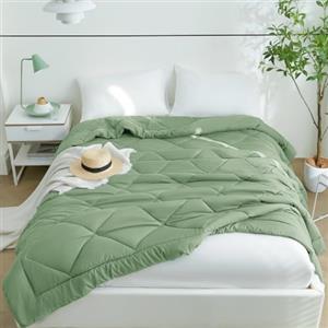 CozyLux Piumino Estivo Matrimoniale, Piumone Leggero 220x240 cm, Trapunta Primaverile 240x220cm in Microfibra Sintetica 150GSM, Piumino Letto Matrimoniale, Morbida e Traspirante, Verde