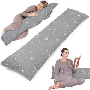 Totsy Baby Cuscino lungo per dormire sul fianco 145cm - supporto gravidanza ideale per il riposo notturno maternità e allattamento perfetto per letto e relax