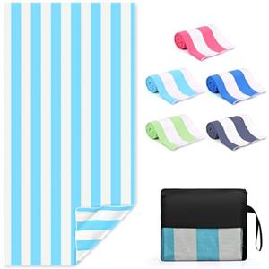 Zusentee Telo Mare Microfibra, Asciugamano da Spiaggia 180x90 cm Asciugatura Rapida, Telo Mare Antisabbia Morbido e Leggero,Adatto per Yoga in Spiaggia Nuoto, Azul Claro