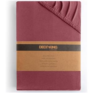 DecoKing Lenzuolo con Angoli Matrimoniale Elasticizzati 140x200-160x200 cm 100% Jersey in Cotone Pettinato Morbido 140x200cm - 160x200cm Rosa Antico Amber