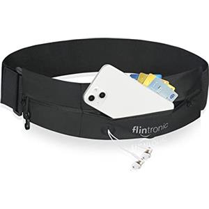 Flintronic Marsupio Sportivo, Marsupio Running Doppia Tasca per iPhone -Cintura Palestra e Porta Cellulare da Corsa con Gancio Portachiavi