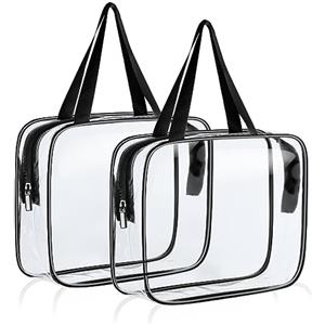 Aucuu Beauty Case Trasparente, 2 Pezzi Borse Da Toilette Trasparente, Borse da Viaggio Impermeabile, Borsa Cosmetici Trasparente, Cosmetico Trasparente, Beauty Case da Viaggio