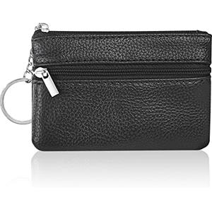 Aucuu Portafoglio in Pelle Donna, Portamonete da Donna, Mini Portamonete in Pelle, Portamonete Mini Portafoglio Donna con portachiavi