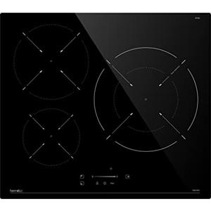 Hermitlux Piano Cottura a Induzione 60 cm 3 Fuochi con 9 Livelli di Potenza e Boost, Blocco di Sicurezza, Comandi a Sfioramento e Timer, 7400W