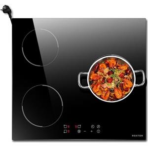 Noxton Piano Cottura Induzione 3 Fuochi,Piastra ad Elettrico 60cm Toccre Controll con Spina, 3500W Piastra Induzione di Timer,9 Livello di Potenza,Spegnimento Automatico,Indicazione Calore