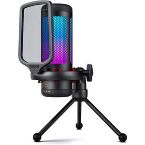 TONOR Gaming Mic, Microfono USB per PC PS4/5, Micro a Condensatore Cardioide con Modi RGB e Luminosità Regolabili, Mute Rapido, Controllo del Guadagno, per Streaming, Podcasting, Registrazione, TC310