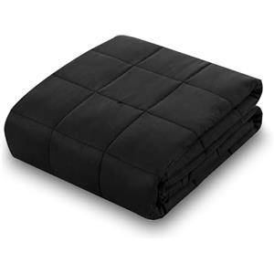 Vonia Coperta ponderata 7 kg - 150 x 200 cm - Coperta ponderata rilassante e lenitiva - Rilassante per il sonno e antistress - Weighted blanked - Per adulti - Nera