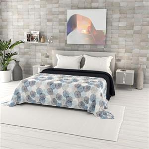 Italian Bed Linen Trapuntino Estivo in Microfibra FANTASY, Matrimoniale 260x270cm, Soffioni Blu