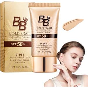 Nurvidis BB Cream, Crema Viso Colorata BB, Crema Solare Viso Colorata SPF 50+, Crema BB Per La Protezione Solare, Uniforma Il Tono Della Pelle E Riduce Le Rughe, 40g (Colore Naturale)