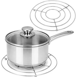 COM-FOUR® 2x sottopentola in metallo - sottopentola rotondo per pentole, padelle o teiere - Ø 20 cm