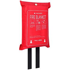 Navaris Coperta Ignifuga Antifiamma Grande - Telo Antincendio Antifuoco - Estintore da Cucina Automobile Garage - Anti Fiamma Fuoco Incendio