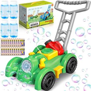 ZHHGOO Tosaerba a Bolle per Bambini, Macchina Automatica per Soffiatore di Bolle,Feste Estive All'aperto Giocattoli Regalo, Regali per Bambini di Oltre 3 4 5 Anni (Verde)