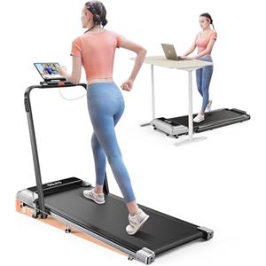 Toputure Tapis Roulant Elettrico con Inclinazione, 2 in 1 Tapis Roulant Pieghevole con Pendenza, 12km/h Walking Pad, App e Telecomando, Salvaspazio, Display LED